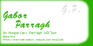 gabor parragh business card